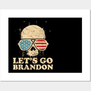 Let's Go Brandon American Flag Impeach Biden Posters and Art